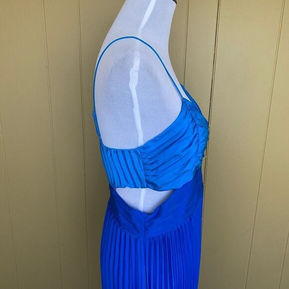 Express women 10 cut out spaghetti strap pleated maxi dress blue - Picture 5 of 11